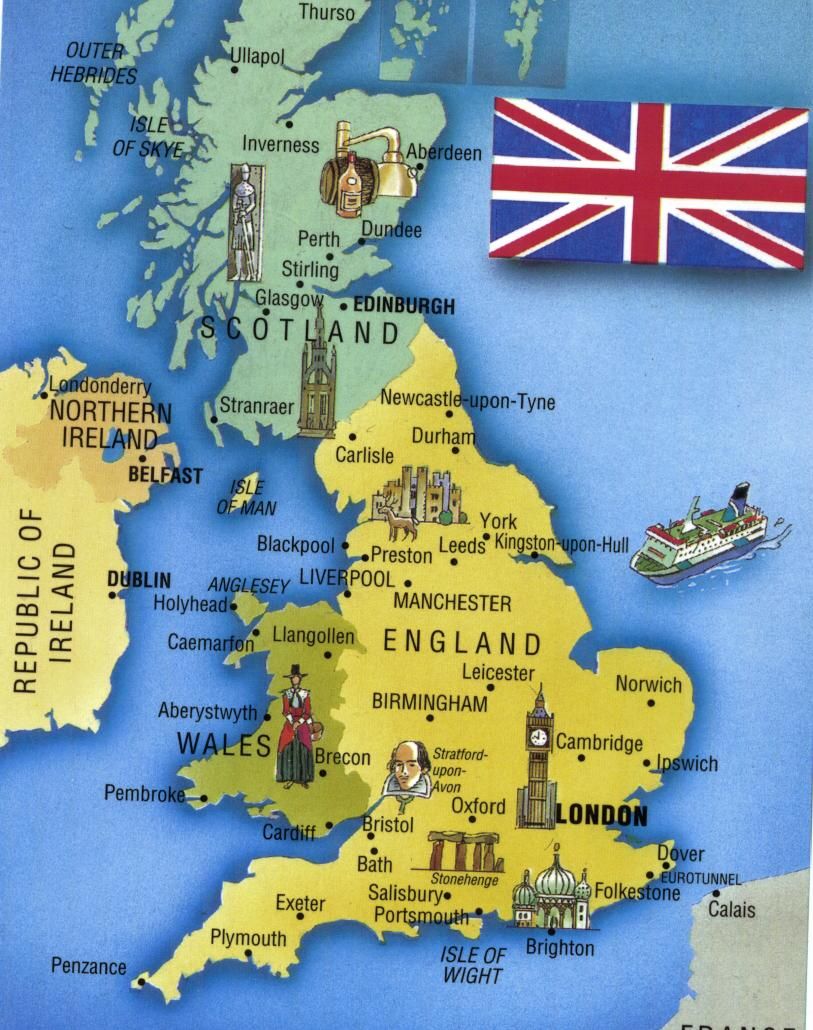 карта англии